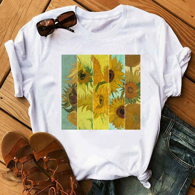 Tshirt Van Gogh Art Tee Shirts Fashion Women