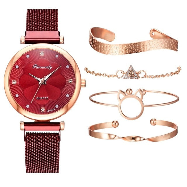 Fashion 5pcs Set Women Watches Luxury