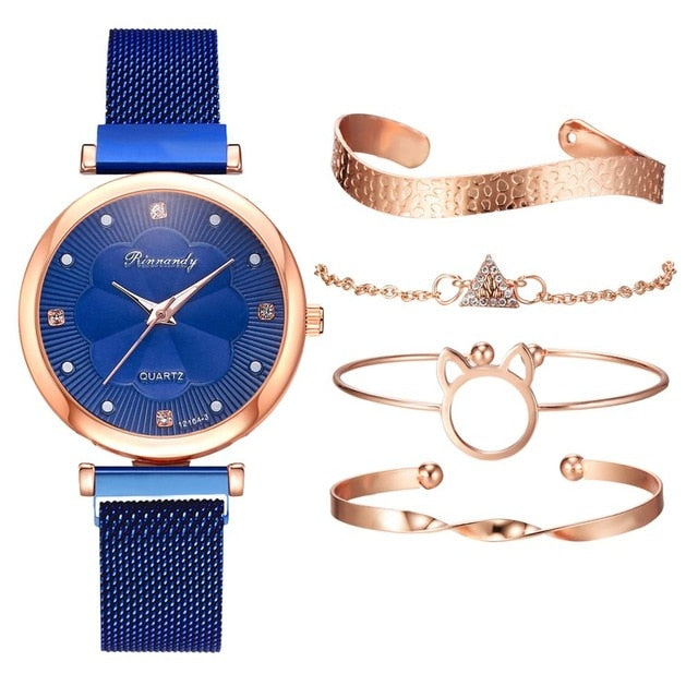 Fashion 5pcs Set Women Watches Luxury