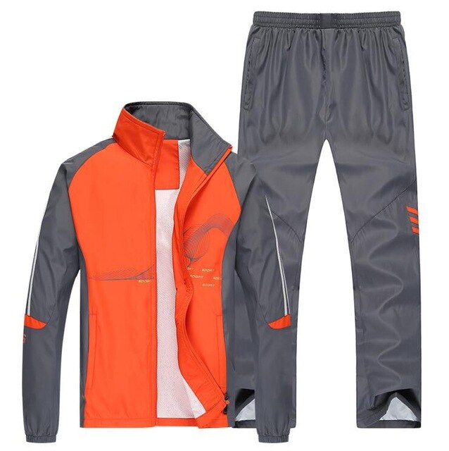 Men Two Piece Clothing Sets Casual Jacket+Pant