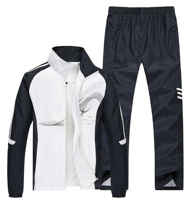 Men Two Piece Clothing Sets Casual Jacket+Pant