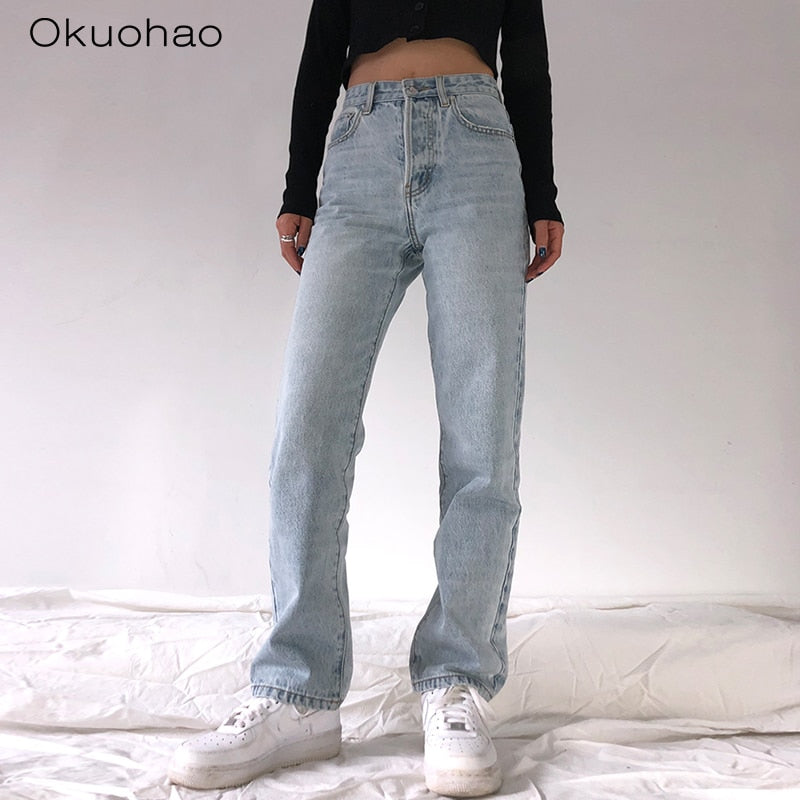 High Waist Loose Comfortable Jeans For Women