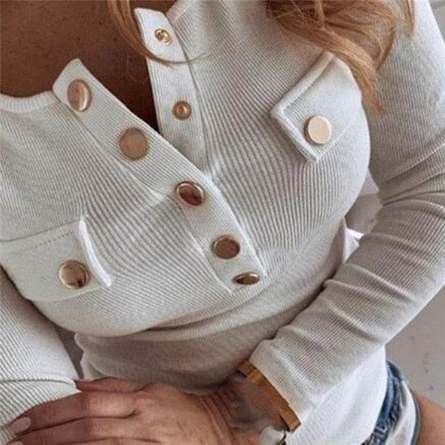 Women  Long Sleeve V-Neck