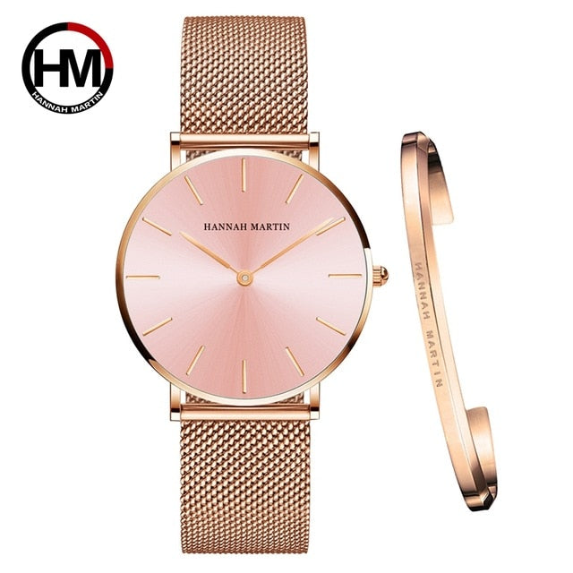 Women Watch 1 set Bracelet Japan Quartz Waterproof