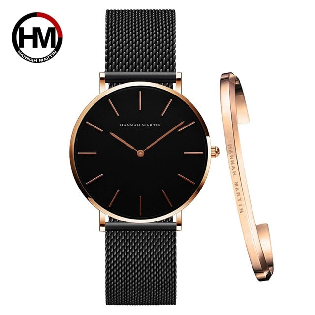 Women Watch 1 set Bracelet Japan Quartz Waterproof