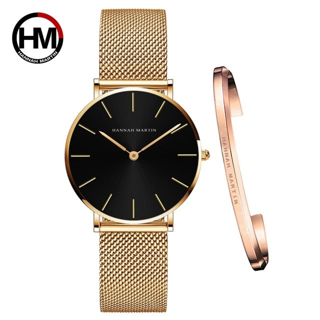 Women Watch 1 set Bracelet Japan Quartz Waterproof