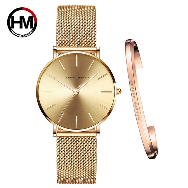 Women Watch 1 set Bracelet Japan Quartz Waterproof