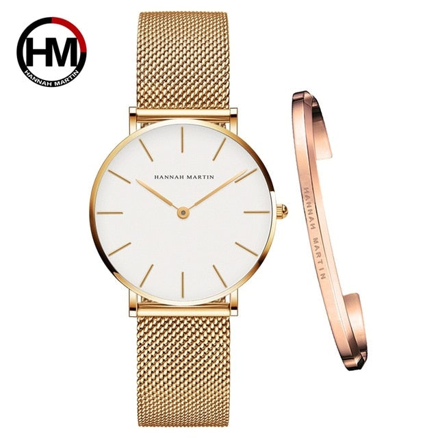 Women Watch 1 set Bracelet Japan Quartz Waterproof