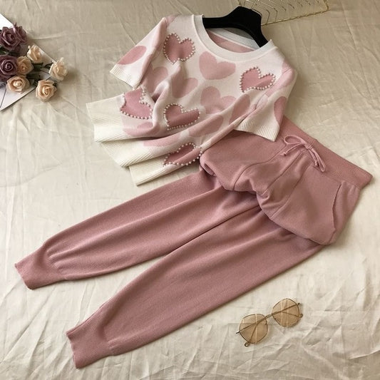 2 Peice Set Women short sleeve tops+pants