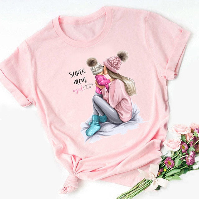 T shirt Women Mother's Love Print