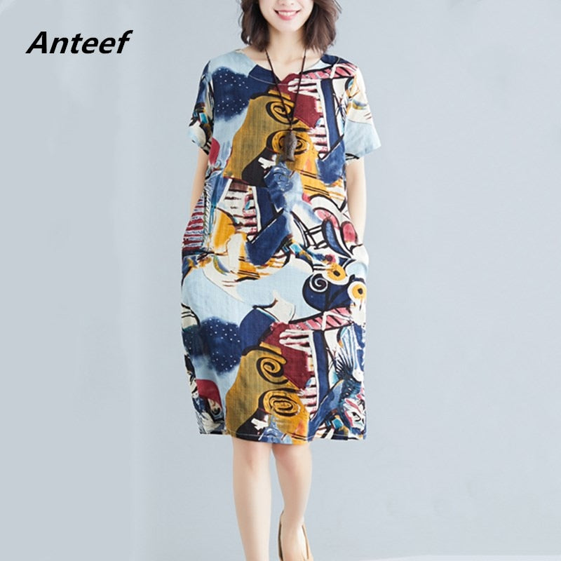 Short sleeve women summer dress