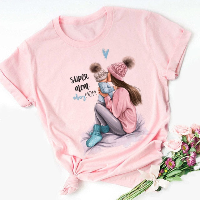 T shirt Women Mother's Love Print