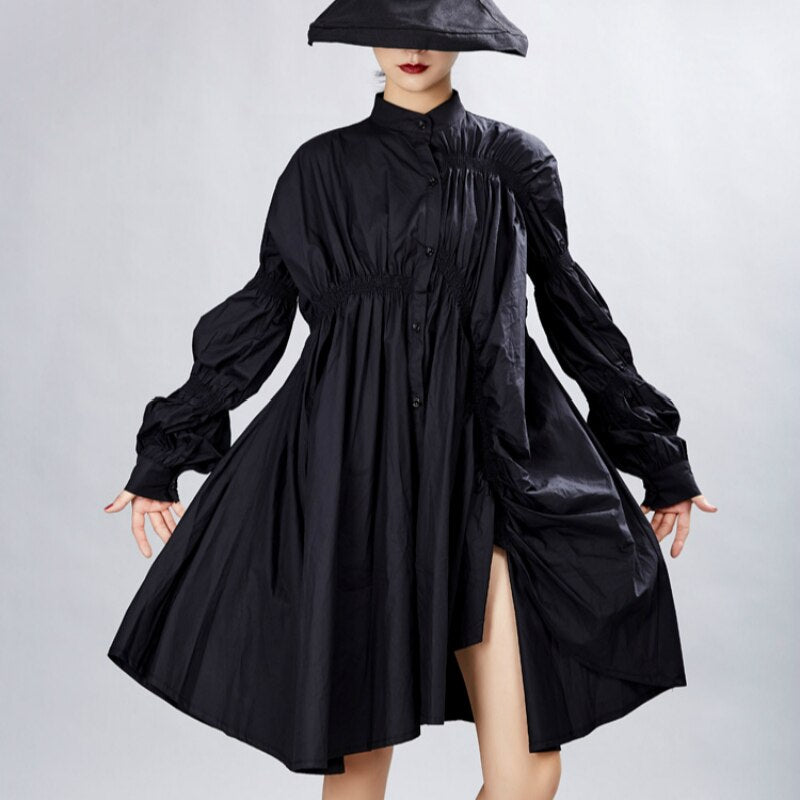 Ladies Stylish Lantern Long Shirt Dress