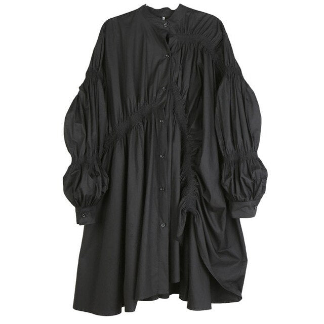 Ladies Stylish Lantern Long Shirt Dress