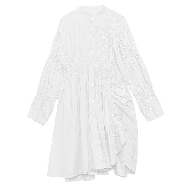 Ladies Stylish Lantern Long Shirt Dress