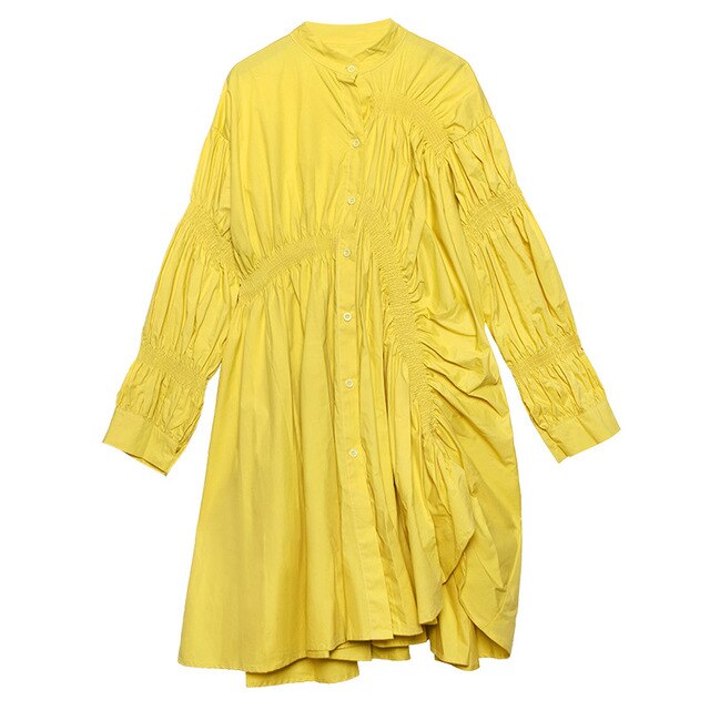 Ladies Stylish Lantern Long Shirt Dress