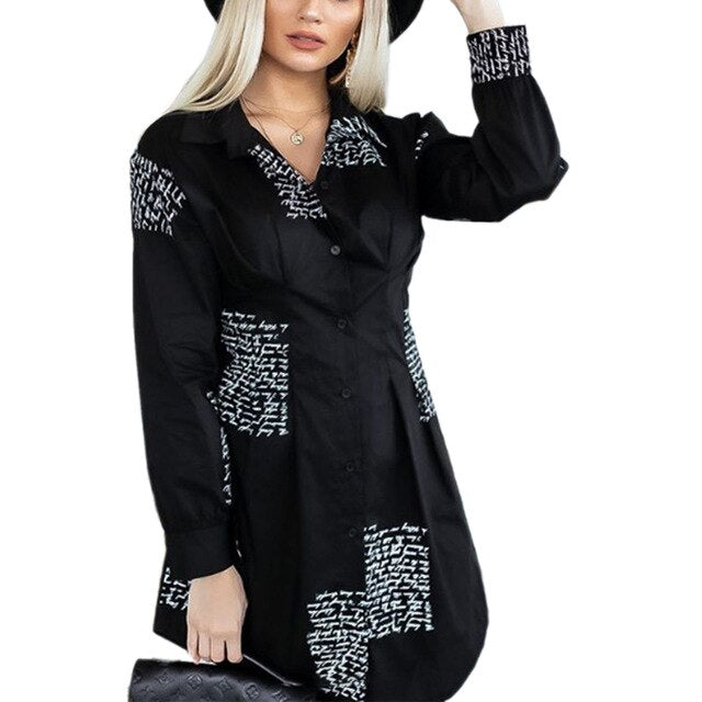 Women Long Sleeve V neck Dress