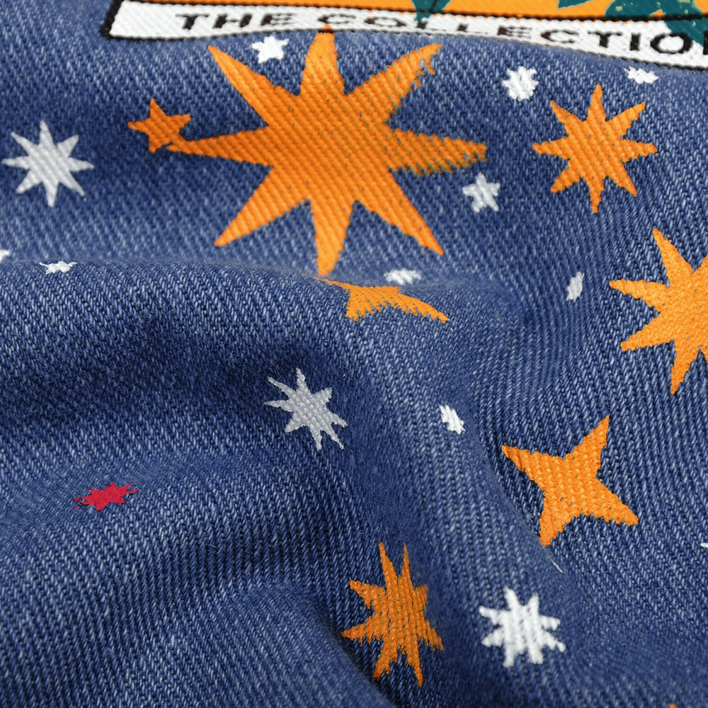 Womens Jeans Star Cartoons Printed