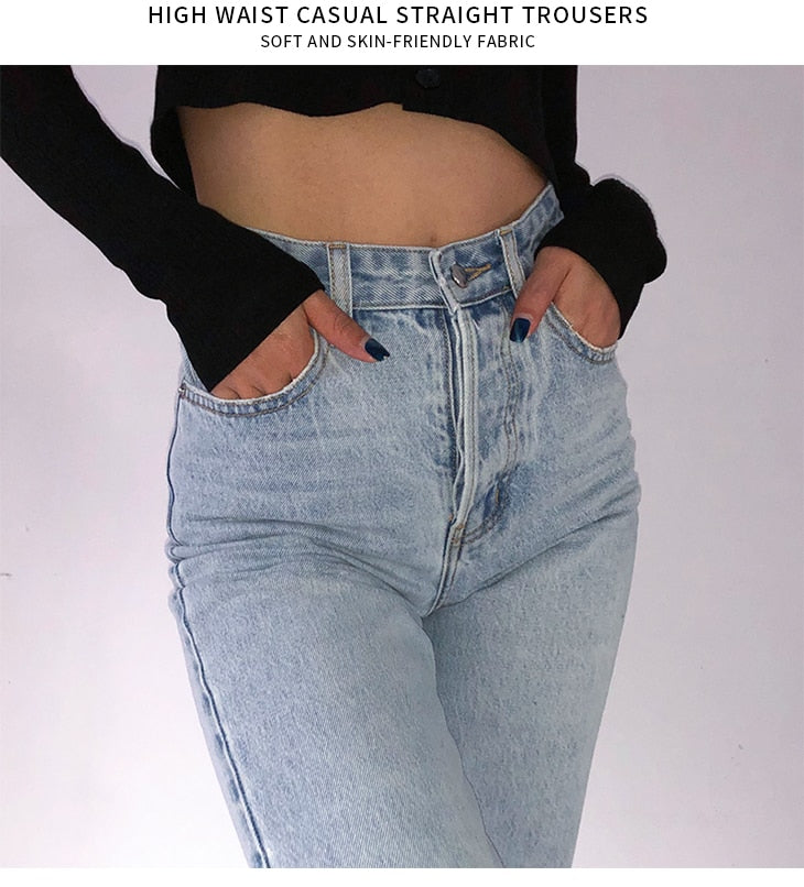 High Waist Loose Comfortable Jeans For Women