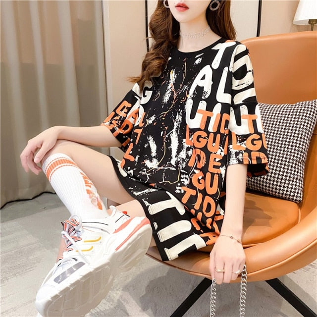 Women Striped Oversized Tshirt Fashion