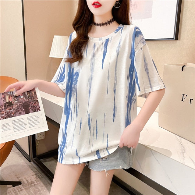 Women Striped Oversized Tshirt Fashion