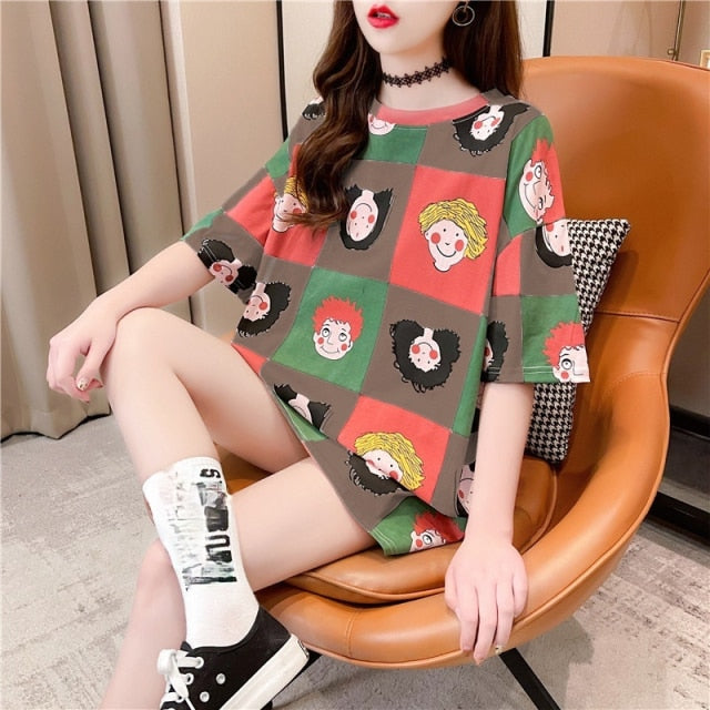 Women Striped Oversized Tshirt Fashion