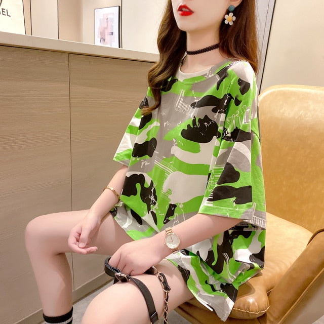 Women Striped Oversized Tshirt Fashion