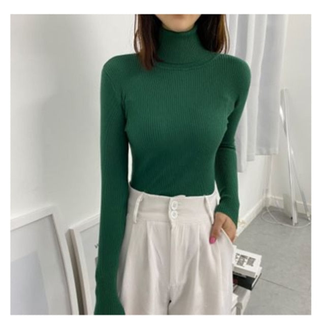 Women Turtleneck Sweaters Autumn