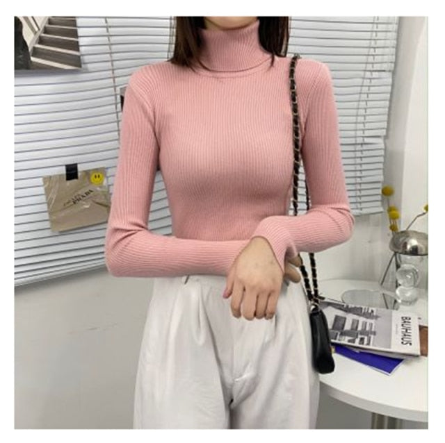 Women Turtleneck Sweaters Autumn