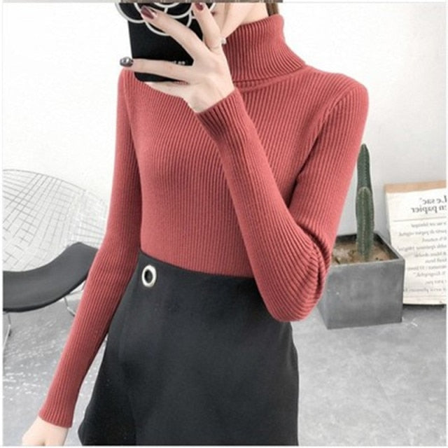 Women Turtleneck Sweaters Autumn