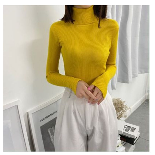 Women Turtleneck Sweaters Autumn