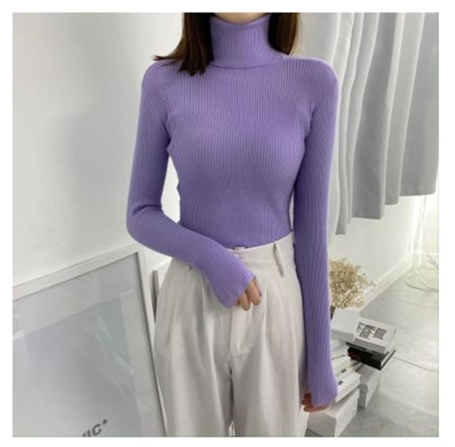 Women Turtleneck Sweaters Autumn