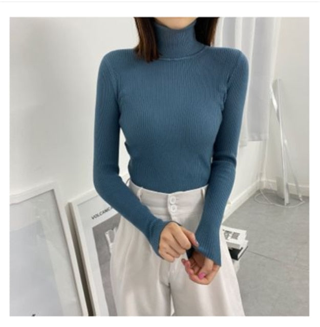 Women Turtleneck Sweaters Autumn