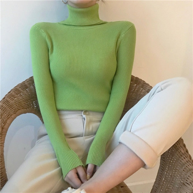 Women Turtleneck Sweaters Autumn