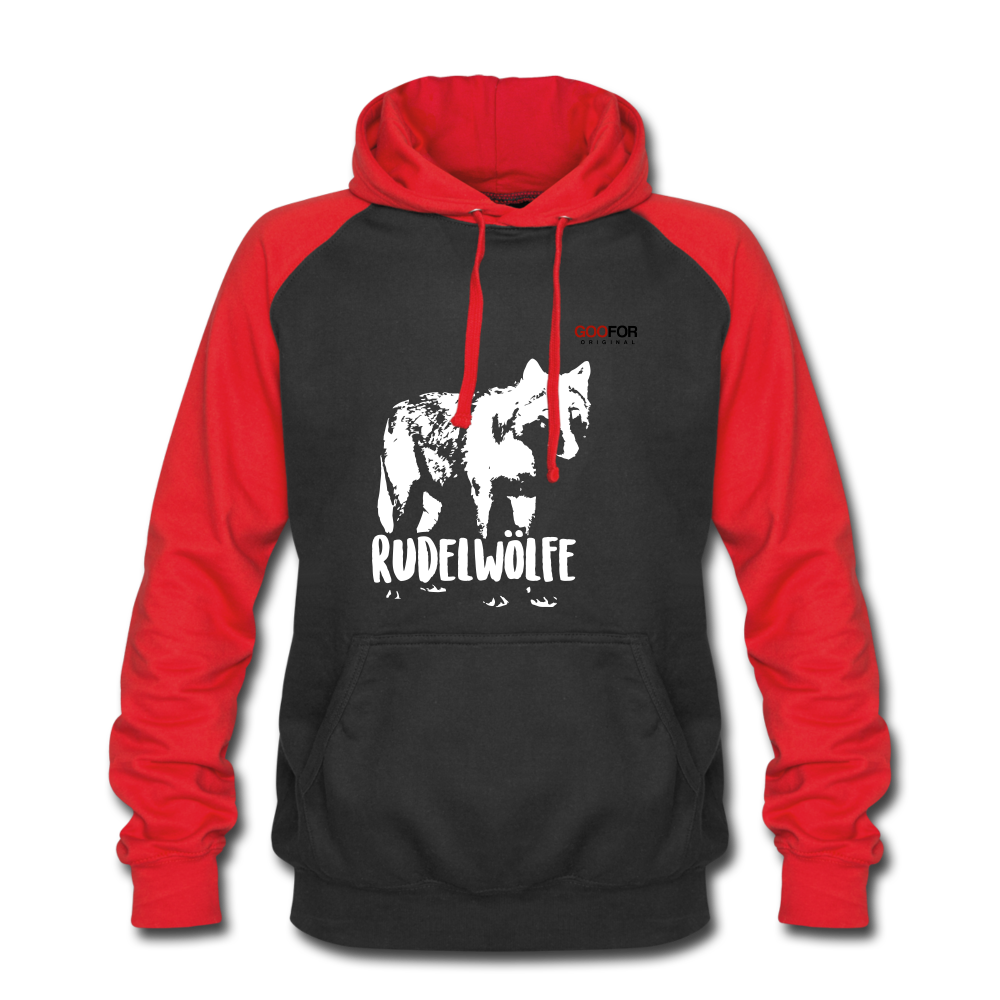 Unisex Baseball Hoodie - black/red