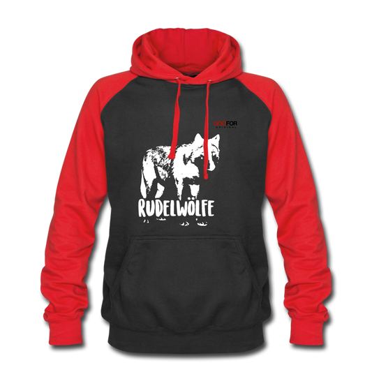 Unisex Baseball Hoodie - black/red