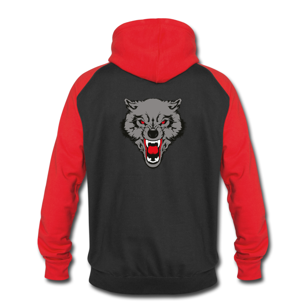 Unisex Baseball Hoodie - black/red