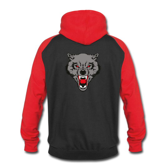 Unisex Baseball Hoodie - black/red