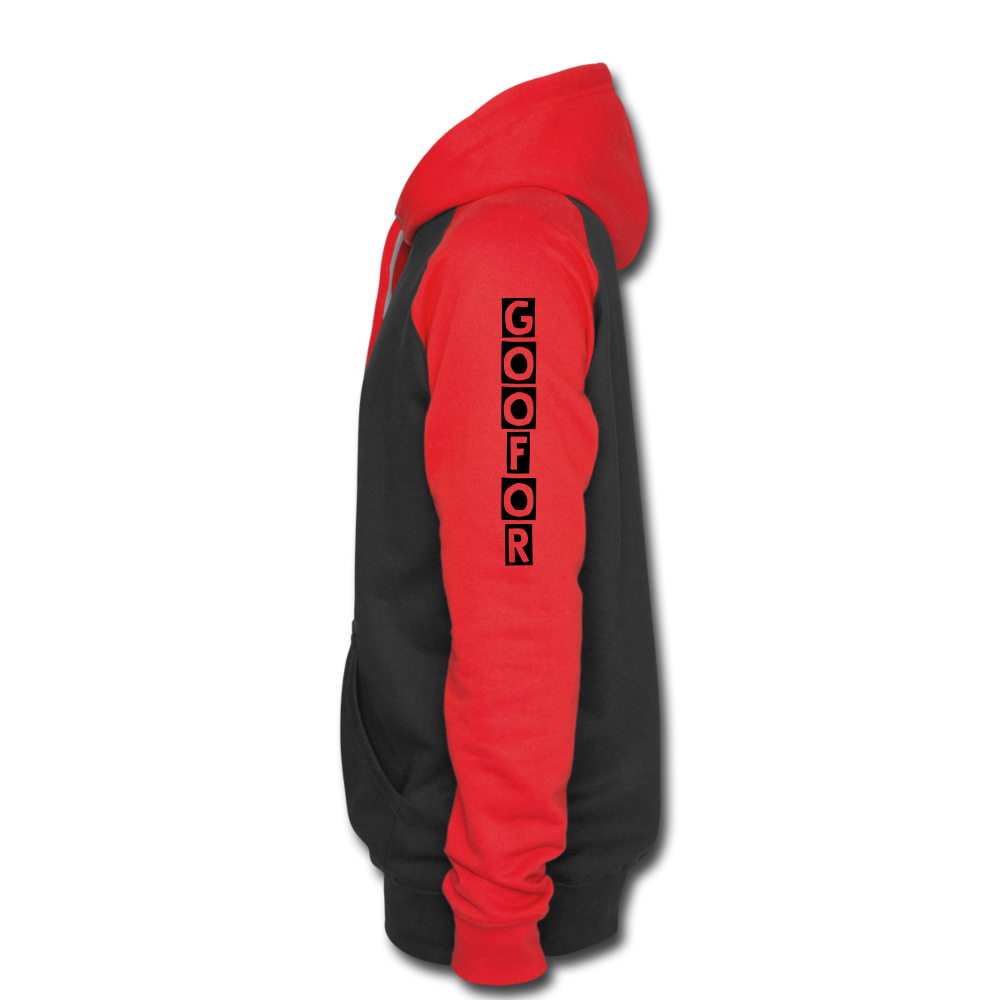 Unisex Baseball Hoodie - black/red