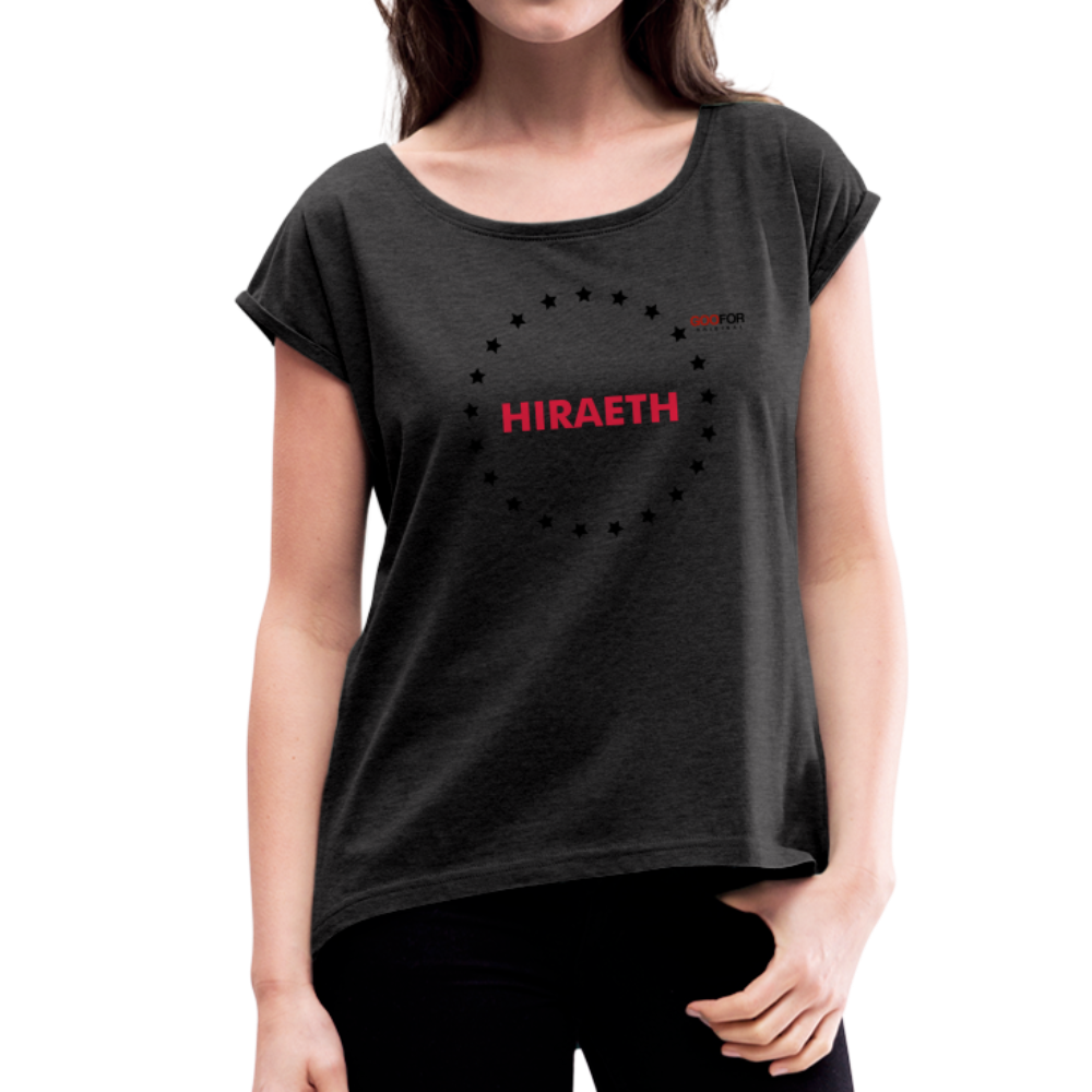 Women’s T-Shirt with rolled up sleeves - heather black