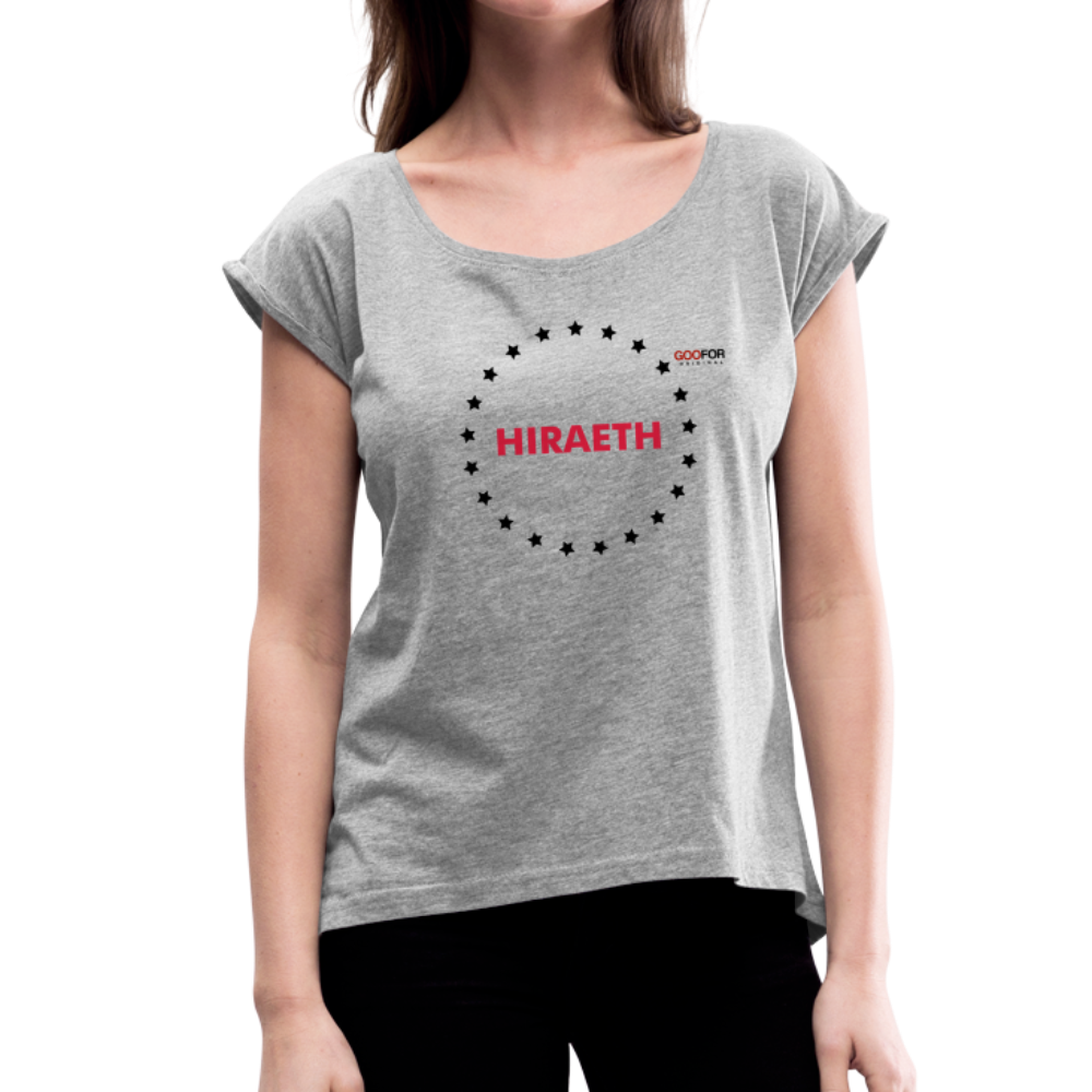 Women’s T-Shirt with rolled up sleeves - heather grey