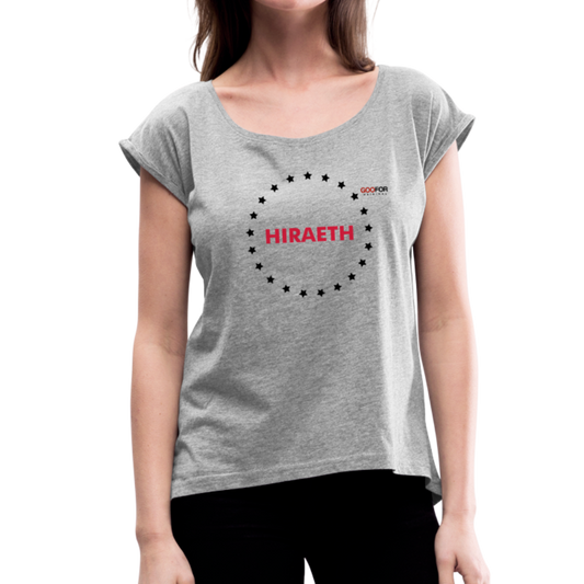 Women’s T-Shirt with rolled up sleeves - heather grey